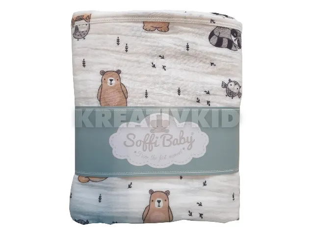 Soffi Baby takaró muszlin dupla mosómedvés 70x90cm