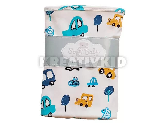 Soffi Baby takaró pamut dupla autós kék 80x100cm