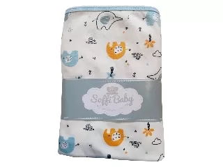 Soffi Baby takaró pamut dupla elefántok zöld 75x100cm