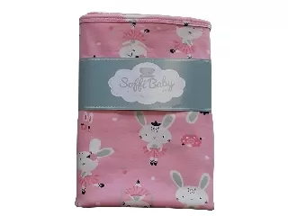 Soffi Baby takaró pamut dupla nyuszik pink 80x100cm