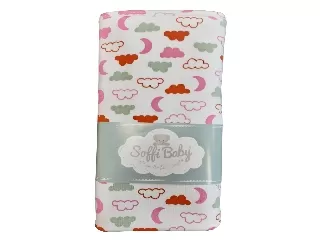 Soffi Baby takaró pamut dupla rózsaszín felhõk 75x100cm