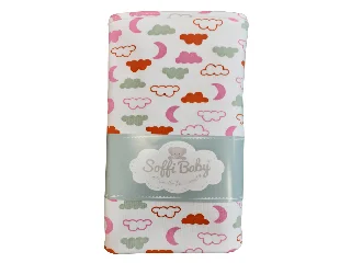 Soffi Baby takaró pamut dupla rózsaszín felhõk 75x100cm