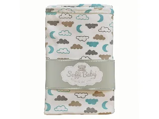 Soffi Baby takaró pamut dupla zöld felhõk 80x100cm