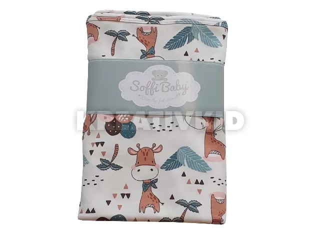Soffi Baby takaró pamut dupla zsiráfos vajszín 80x100cm