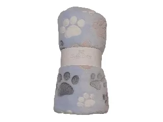 Soffi Baby takaró plüss dupla kék tappancsos 75x100cm