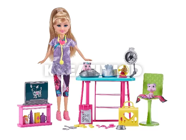 Sparlke girlz - Állatorvosi rendelő 30 cm babával