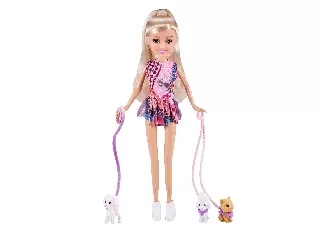 Sparlke girlz - Kutyasétáltató baba 2 kutyussal (30 cm baba)