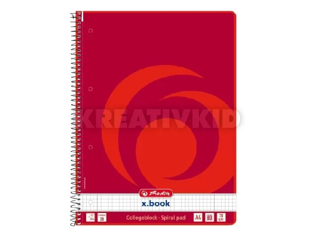 Spirálfüzet A4 / 80 lap, lyukasztott, kockás