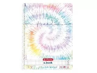 Spirálfüzet A4/80 lap, lyuk.+perf., kockás, Batik Freedom