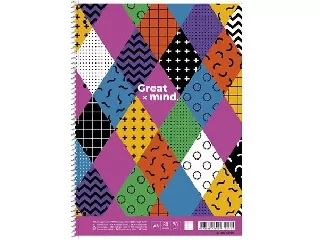 Spirálfüzet, A4+, kockás,, 80 lap, SHKOLYARYK 