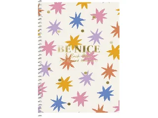 Spirálfüzet, A5, kockás, 80 lap, SHKOLYARYK, színes minták, vegyes