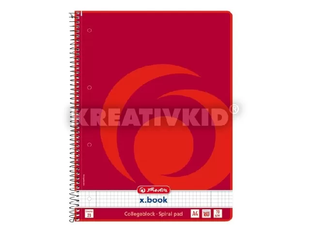 Spirálfüzet A4 / 160 lap, perforált, kockás