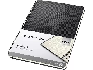 Spirálfüzet, exkluzív, A4, kockás, 80 lap, keményfedeles, SIGEL 