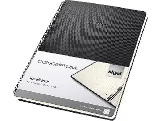 Spirálfüzet, exkluzív, A4, vonalas, 80 lap, keményfedeles, SIGEL 