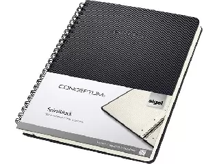 Spirálfüzet, exkluzív, A5, kockás, 80 lap, keményfedeles, SIGEL 