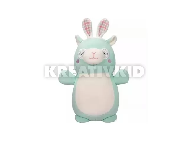 Squishmallows: HugMee Miley, a menta színű láma plüss nyuszifülekkel - 25 cm