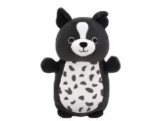 Squishmallows HugMees 25 cm - Monty , a fekete-fehér pöttyös Border Collie