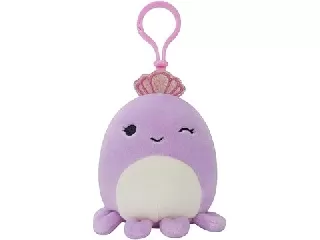 Squishmallows kulcstartós plüssfigura 9 cm - Violet a lila polip koronával