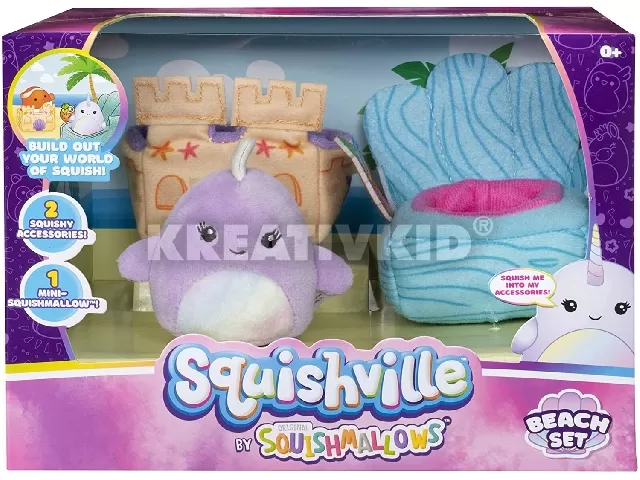 Squishville mini plüss játékkészlet - Strandkészlet