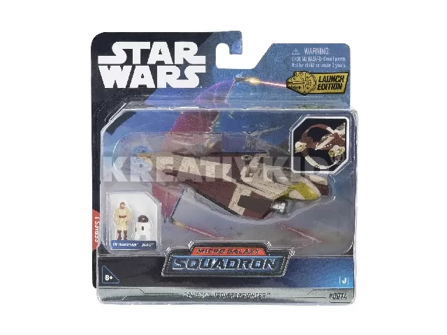 Star Wars - Csillagok háborúja 13 cm-es jármű figurával - Jedi Starfighter (Delta 7-B) + Obi-Wan Kenobi és R4-P17