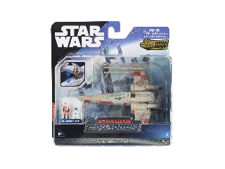 Star Wars - Csillagok háborúja 13 cm-es jármű figurával - X-Wing (Vörös ötös) + Luke Skywalker és R2-D2
