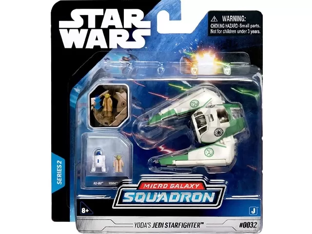 Star Wars - Csillagok háborúja Micro Galaxy Squadron 8 cm-es jármű figurával - Yoda's Jedi Starfighter - Yoda + R2-D2