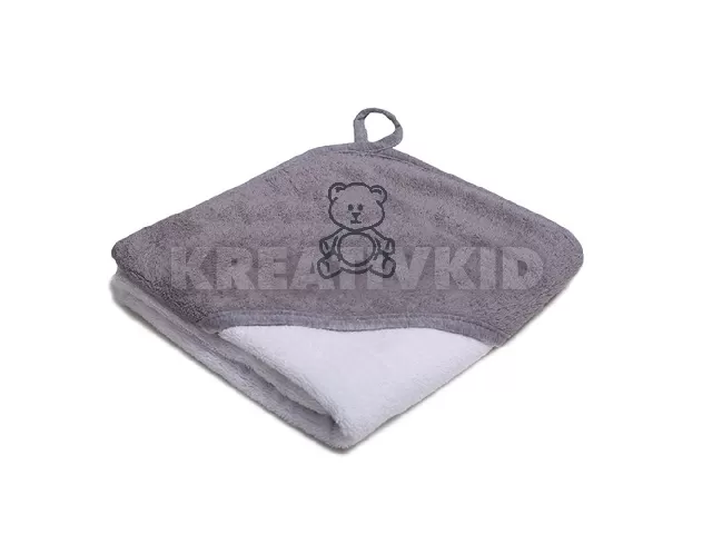 Stella fürdõlepedõ hímzett 80x80cm szürke-fehér maci