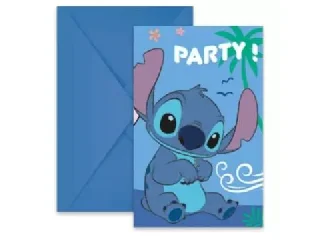 Stitch: Party meghívó borítékkal - 6 db-os