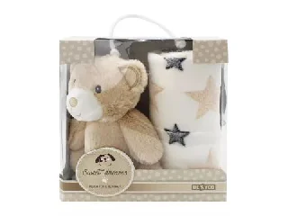 Sweet Dreams: Macis ajándék szett takaróval, barna