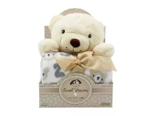 Sweet Dreams: Macis ajándékszett takaróval, krémszín