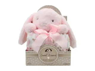 Sweet Dreams: Nyuszis ajándék szett takaróval, rsózsaszín