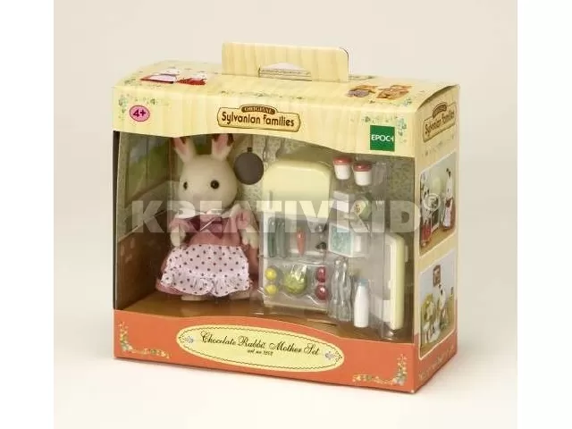 Sylvanian Families: Csoki Nyuszi mama hűtőszekrénnyel