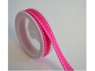 Szalag szatén oldalán szaggatott minta  1 cm széles 2méter/tekercs pink 