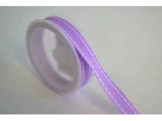 Szalag szatén oldalán szaggatott minta  1 cm széles 2méter/tekercs világos lila 