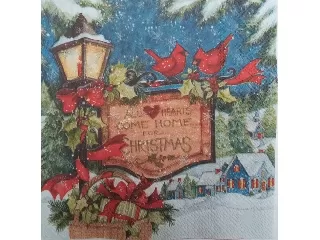 Szalvéta 33*33 cm 20 db/cs - IHR Madarak a kandelláberen