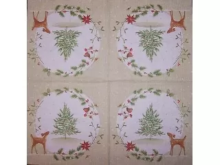 Szalvéta 33*33 cm 20 db/cs - TIFlair Őzike az erdei fenyőfával