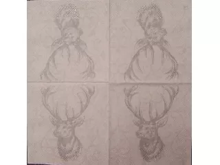 Szalvéta 33*33 cm 20 db/cs HOME Ezüst szarvas