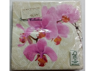 Szalvéta 33x33cm 20db/csom 3 rétegű PAW Rózsaszín orchidea