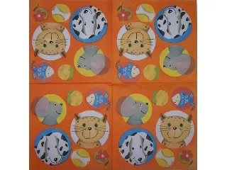 Szalvéta A la Carte     33*33cm 20db 3 rétegű Mosolygó állatok