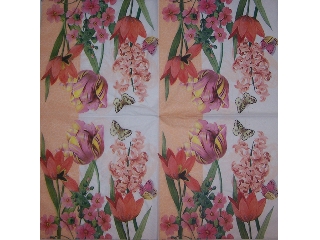 Szalvéta Atelier 33*33cm 20db 3 rétegű Virágok és pillangók