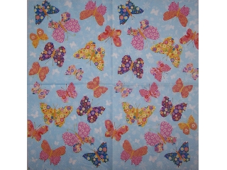 Szalvéta Atelier 33*33cm 20db 3 rétegű Virágos pillangók