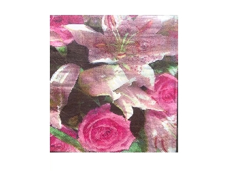 Szalvéta Cypress 33*33 cm 20 db/csomag Rózsa és liliom
