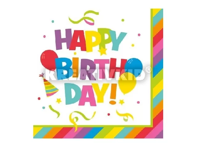 Szalvéta Happy Birthday