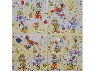 Szalvéta Maki 33x33cm 20db-cs 3 rétegű - Bohócok