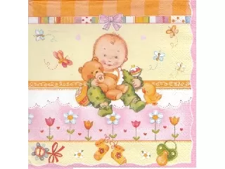 Szalvéta Maki 33x33cm 20db/cs 3 rétegű - Kisbaba macival