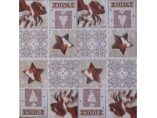 Szalvéta NOUVEAU 33*33 cm 20db/cs - Csillag, rénszarvas