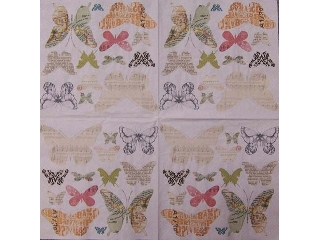 Szalvéta Paper+Design 20db/cs 33x33cm 3 rétegű Pillangók és lepkék