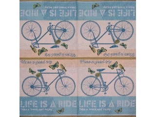 Szalvéta Paper+Design 33*33 cm 20 db/cs Kék bicikli