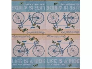 Szalvéta Paper+Design 33*33 cm 20 db/cs Kék bicikli