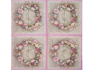 Szalvéta Paper+Design 33*33 cm 20 db/cs Tavaszi koszorú